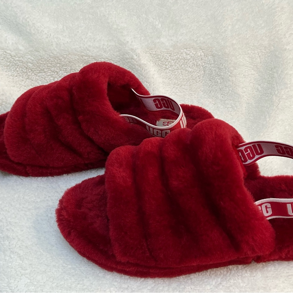 Ugg Fluff Yea Slides In Samba Red - image 3